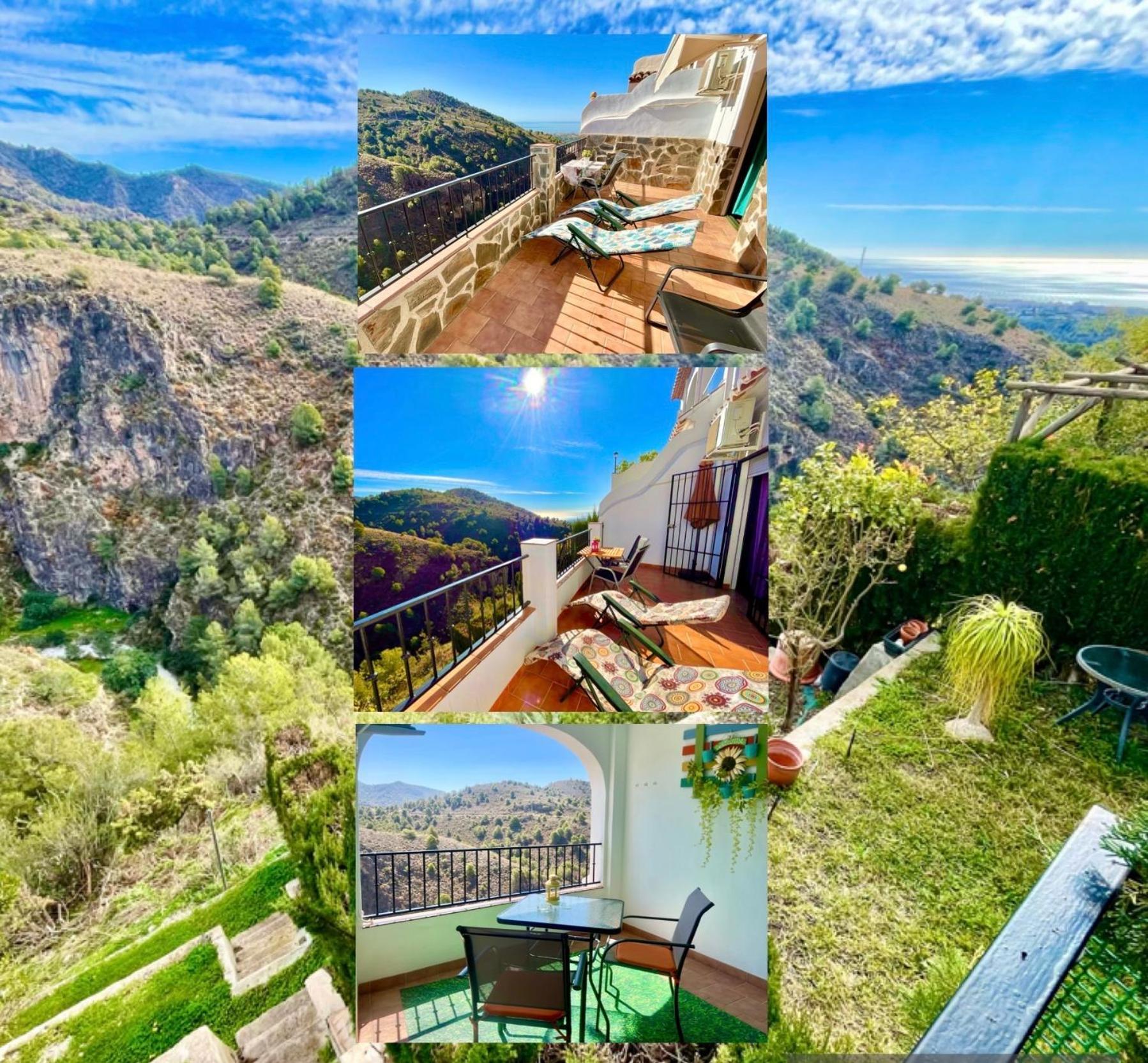 Apartamentos Axarquia , Frigiliana, Terraza Privada Con Vistas A La Montana Rio Y Al Mar 外观 照片