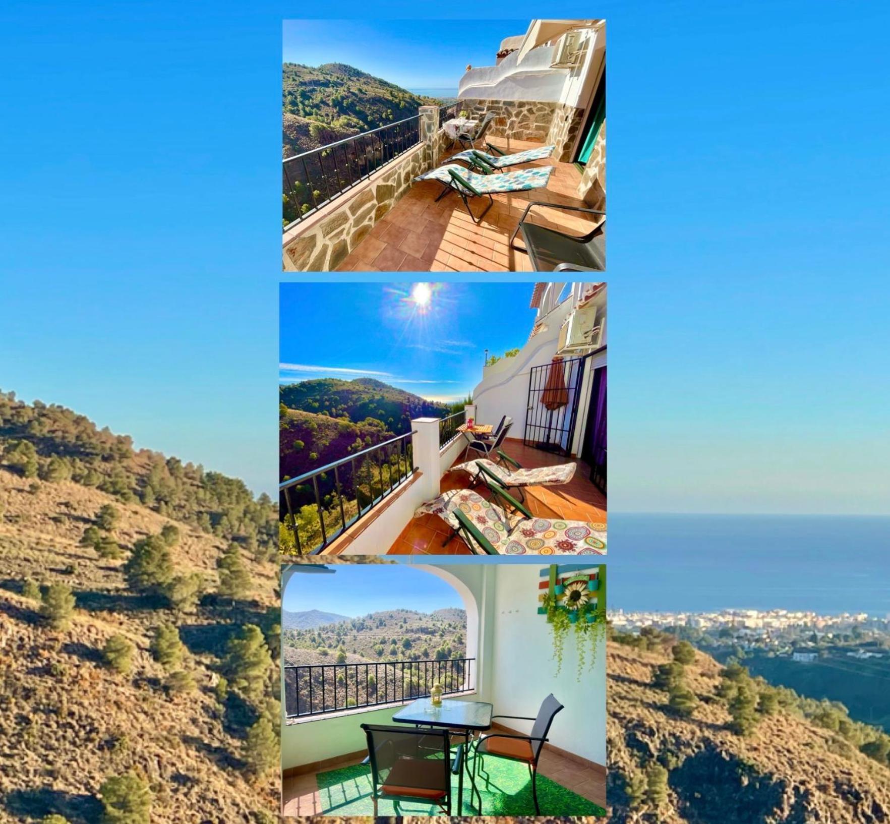Apartamentos Axarquia , Frigiliana, Terraza Privada Con Vistas A La Montana Rio Y Al Mar 外观 照片