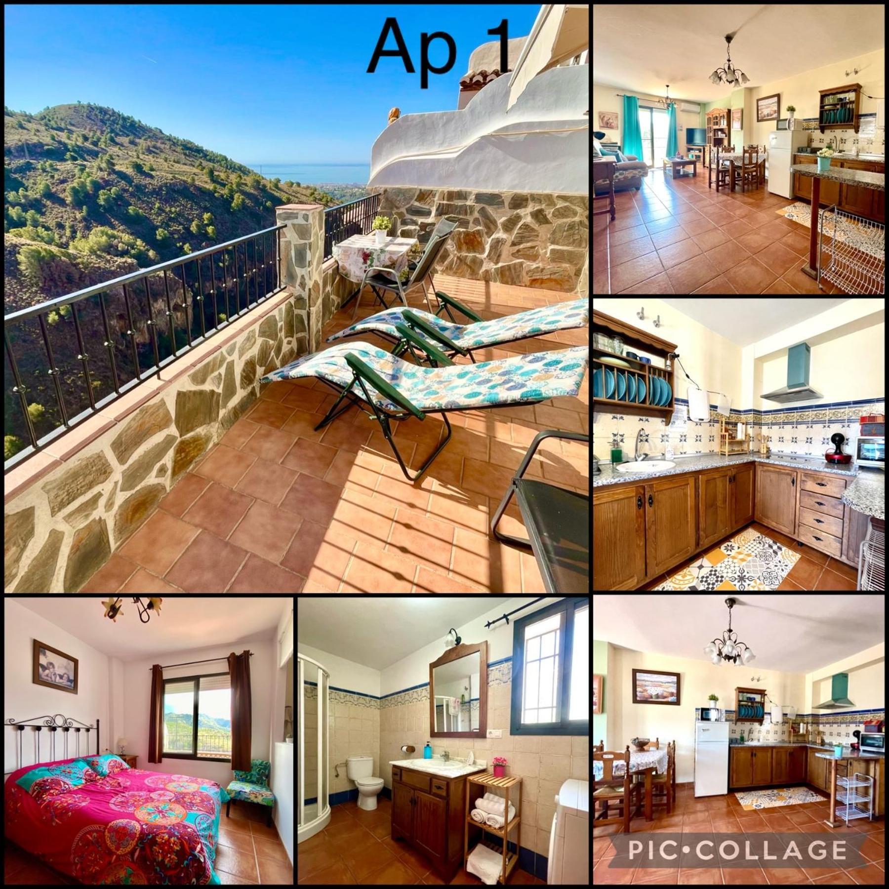 Apartamentos Axarquia , Frigiliana, Terraza Privada Con Vistas A La Montana Rio Y Al Mar 外观 照片